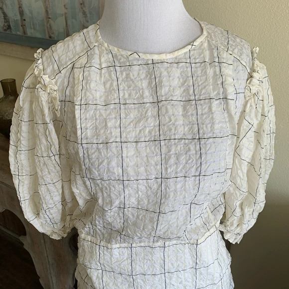 New Isabel Marant Adelaide Organza Dress Ecru NWT Designer Bohemian Women’s 12 - Picture 7 of 12